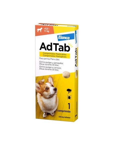 AdTab Comprimido Masticable Antiparasitarios Perros 5,5 - 11 Kg.