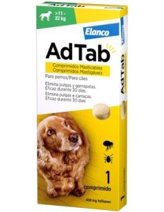 AdTab Comprimido Masticable Antiparasitarios Perros 11 - 22 Kg.