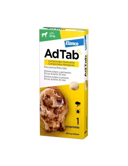 AdTab Comprimido Masticable Antiparasitarios Perros 11 - 22 Kg.