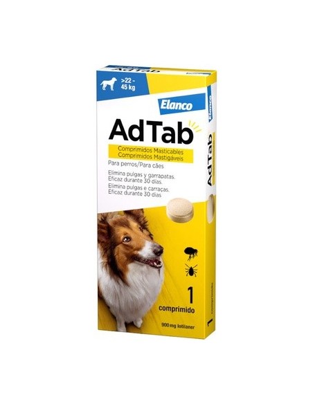 AdTab Comprimido Masticable Antiparasitarios Perros 22 - 45 Kg.